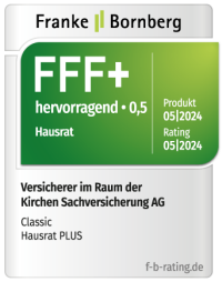 Siegel Franke Bornberg, Auszeichnung FFF+ hervorragend für VRK Classic Hausrat PLUS – Rating 05-2024