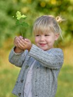 VRK Autoversicherung – Kleines Mädchen hält einen Baumsetzling in den Händen.